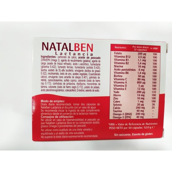 NATALBEN LACTANCIA 60 CAPS