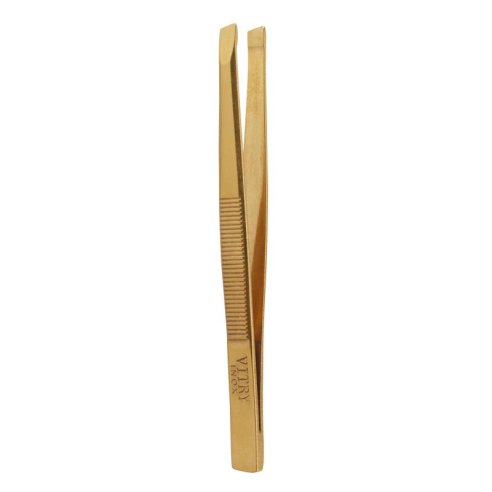 PINZA DEPILAR DORADA PUNTA BISELADA 4016