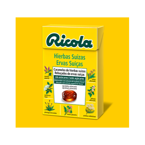 RICOLA HIERBAS SUIZAS SIN AZÚCAR CARAMELOS 50GR