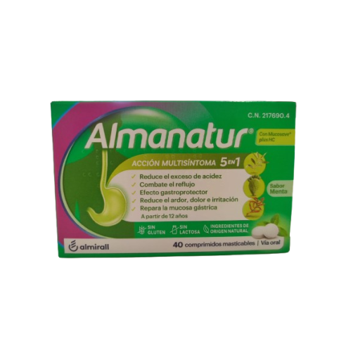 ALMANATUR 40 COMPRIMIDOS MASTICABLES SABOR MENTA