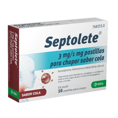 SEPTOLETE 3 MG/1 MG 16 PASTILLAS PARA CHUPAR...